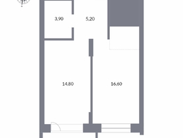 Продается 2-комнатная квартира ЖК Державина, 50, 44  м&sup2;, 11700000 рублей