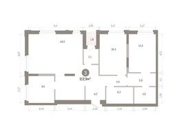 Продается 3-комнатная квартира ЖК Город на озере, 112.93  м&sup2;, 20550000 рублей