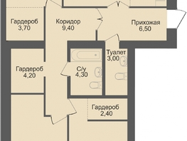 4-комнатная квартира, 97.3 м², 7/12 этаж