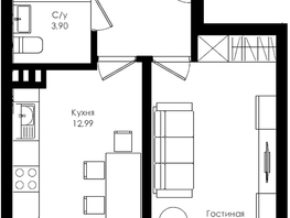 Продается 1-комнатная квартира ЛОМОНОСОВ, 39.6 м², 4900025 рублей
