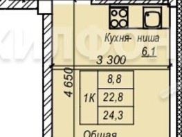 Продается Студия ЖК Серебряный ключ, 24.3  м², 2503000 рублей