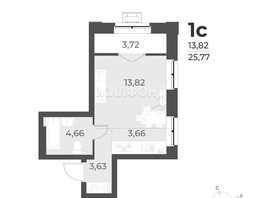Продается 1-комнатная квартира ЖК Рафинад, дом 1, 25.8  м², 4270000 рублей