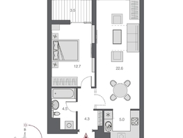 Продается 2-комнатная квартира ЖК Дом Нобель, 50.65  м², 12800000 рублей