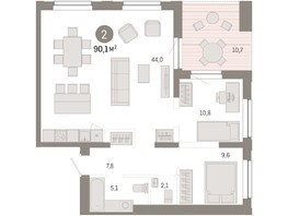Продается 2-комнатная квартира ЖК Европейский берег, дом 44, 90.1  м², 16430000 рублей