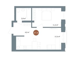 Продается 2-комнатная квартира ЖК 19/56 Кварталы Телецентра, сек 7, 37.6  м², 7000000 рублей