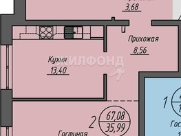 Продается 2-комнатная квартира ЖК Облака-2, 66.2  м², 9930000 рублей