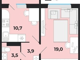 Продается 1-комнатная квартира ЖК Калина Красная, дом 1, 37.1  м², 3880000 рублей