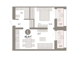 Продается 1-комнатная квартира ЖК Европейский берег, дом 44, 45.4  м², 7340000 рублей