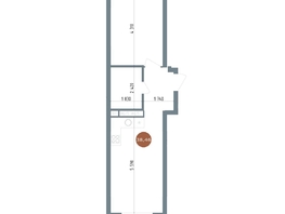 Продается 2-комнатная квартира ЖК 19/56 Кварталы Телецентра, сек 6, 38.46  м², 7880000 рублей