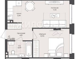 Продается 1-комнатная квартира ЖК Скандиа. Новый Кедровый, дом 1, 39.8  м², 6850000 рублей