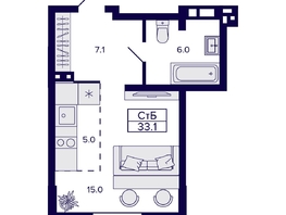 Продается Студия ЖК Gorizont (Горизонт), 33.1  м², 4850000 рублей