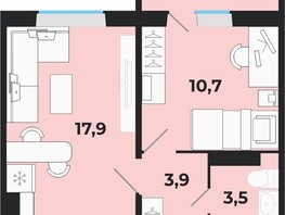 Продается 2-комнатная квартира ЖК Калина Красная, дом 1, 35.7  м², 4160000 рублей