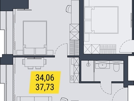 Продается 1-комнатная квартира АК Land Lord (Ленд Лорд), 37.73  м², 6829130 рублей