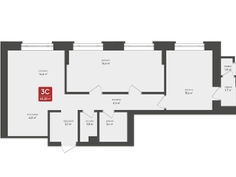 Продается 3-комнатная квартира ЖК Промышленная 7, 63.25  м², 9414000 рублей