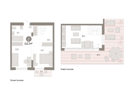 Продается 2-комнатная квартира ЖК Европейский берег, дом 44, 112.3  м², 16370000 рублей