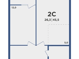 Продается 2-комнатная квартира ЖК Поколение, дом 2, 45.5  м², 4910000 рублей