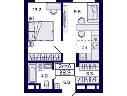 Продается 2-комнатная квартира ЖК Citatum (Цитатум), 38.9  м², 7250000 рублей