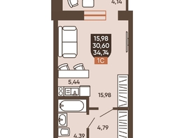 Продается Студия ЖК Ермак, 34.74  м², 4320000 рублей