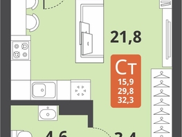 Продается Студия ЖК Тайгинский парк, дом 3, 32.3  м², 5000000 рублей