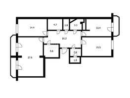 Продается 4-комнатная квартира Ипподромская ул, 107.8  м², 25800000 рублей