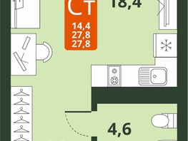 Продается Студия ЖК Тайгинский парк, дом 4, 27.8  м², 4370000 рублей