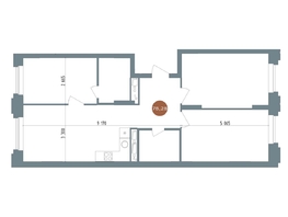 Продается 4-комнатная квартира ЖК 19/56 Кварталы Телецентра, сек 4, 78.28  м², 12400000 рублей