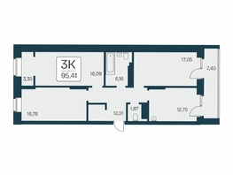 Продается 3-комнатная квартира ЖК Сакура парк, дом 2, 95.41  м², 13750000 рублей