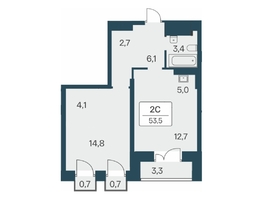 Продается 2-комнатная квартира ЖК Расцветай на Красном, дом 5, 53.5  м², 10050000 рублей