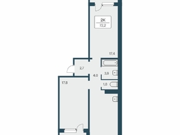 Продается 2-комнатная квартира ЖК Цветной бульвар, дом 3, 72.2  м², 8250000 рублей