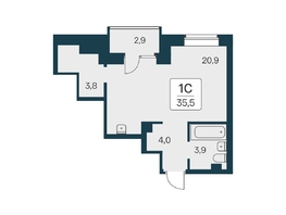 Продается Студия ЖК Расцветай на Красном, дом 3,4, 35.5  м², 7550000 рублей