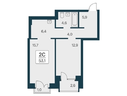 Продается 2-комнатная квартира ЖК Расцветай на Красном, дом 3,4, 53.1  м², 10000000 рублей