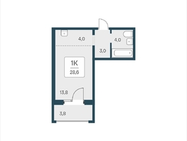 Продается 1-комнатная квартира ЖК Цветной бульвар, дом 4 сек 1, 28.6  м², 3800000 рублей