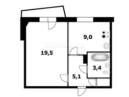 Продается 1-комнатная квартира 2-й (4 мкр.) кв-л, 38.1  м², 3990000 рублей