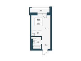 Продается Студия ЖК Расцветай на Кропоткина, дом 1, 28.9  м², 5100000 рублей