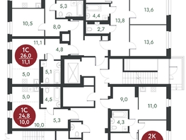 Продается 2-комнатная квартира ЖК Скандинавские кварталы, дом 1, 52.3  м², 6243500 рублей