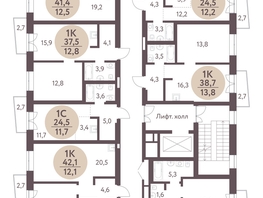 Продается 1-комнатная квартира ЖК Зеленый город, дом 1, 41.4  м², 5338600 рублей