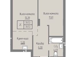 Продается 2-комнатная квартира ЖК Базилик, дом 2, 39.53  м², 5603000 рублей