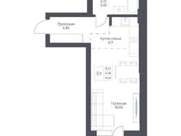 Продается Студия ЖК Актив, 36.02  м², 6050000 рублей