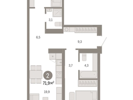 Продается 2-комнатная квартира ЖК Европейский берег, дом 49, 71.88  м², 13690000 рублей