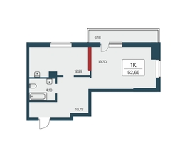 Продается 1-комнатная квартира ЖК Расцветай на Зорге, дом 3, 53.6  м², 5100000 рублей