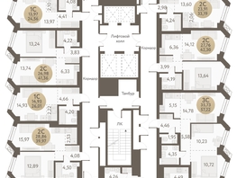 Продается 2-комнатная квартира ЖК Urban-peaks (Городские вершины), 41.36  м², 6223400 рублей