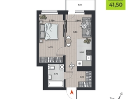 Продается 2-комнатная квартира ЖК ДНК, 41.5  м², 5851500 рублей