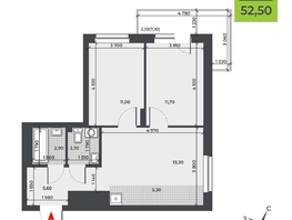 Продается 3-комнатная квартира ЖК ДНК, 52.5  м², 7008800 рублей