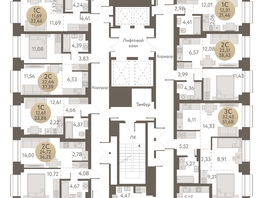 Продается 2-комнатная квартира ЖК Urban-peaks (Городские вершины), 55.14  м², 8006800 рублей