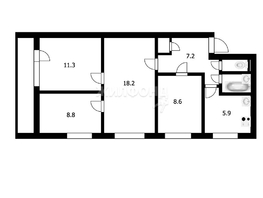 Продается 4-комнатная квартира Линейная ул, 62.8  м², 7100000 рублей