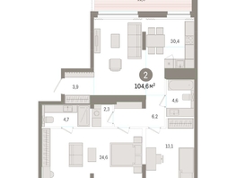 Продается 2-комнатная квартира ЖК Европейский берег, дом 48, 104.55  м², 16890000 рублей