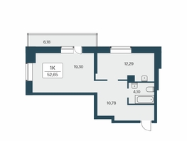 Продается 1-комнатная квартира ЖК Расцветай на Зорге, дом 2, 53.5  м², 5800000 рублей