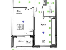 Продается 1-комнатная квартира ЖК Самоцветы, Бирюза дом 2, 41.7  м², 6480000 рублей