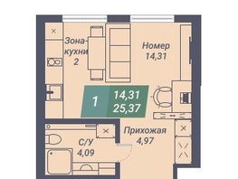 Продается Студия АК Voroshilov (Ворошилов), 25.37  м², 4389010 рублей