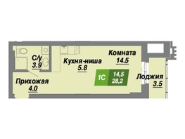 Продается Студия ЖК Калининский квартал, дом 4, 28.2  м², 4794000 рублей